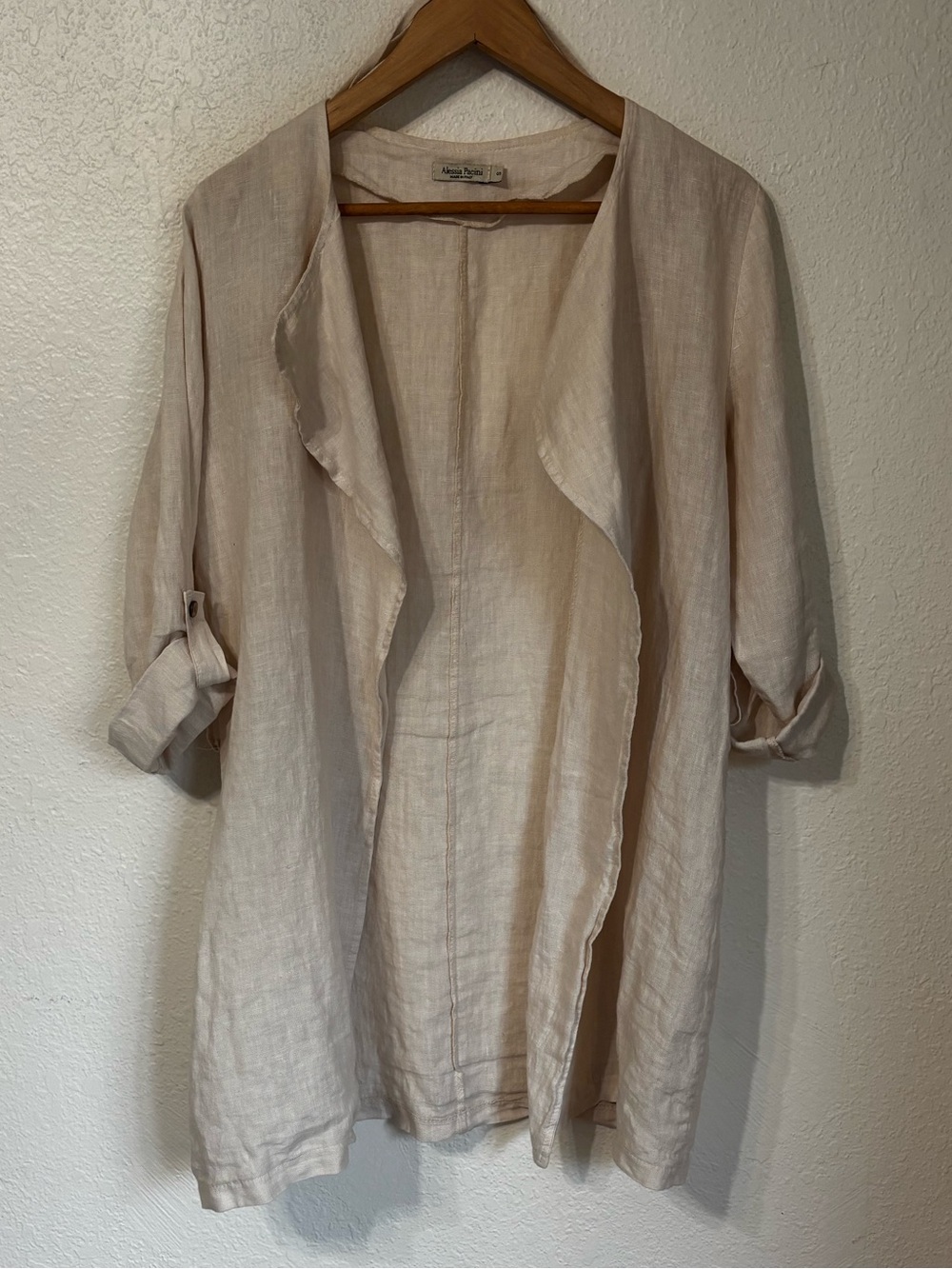 Alessia Pacini Linen Roll Tab Sleeve Jacket Small